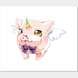 Unicorn pig Posters and Art